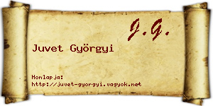 Juvet Györgyi névjegykártya